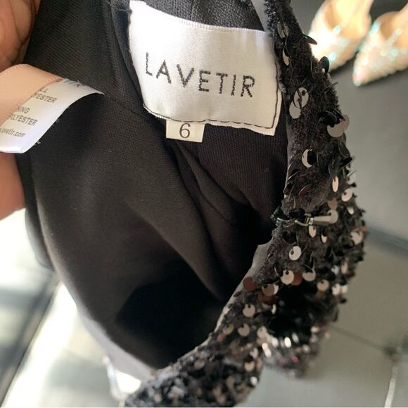 BLACK SEQUIN MINI DRESS - Picture 8 of 8